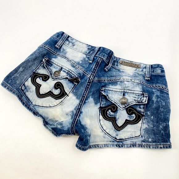 Rerock for Express Y2K Acid Wash Low Rise Denim Shorts - Picture 4 of 6